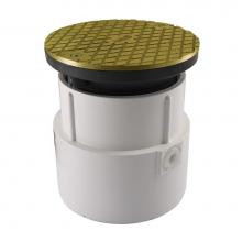 Jones Stephens C59208 - 4'' PVC Over Pipe Fit Base Cleanout with 3-1/2'' Plastic Spud and 5'&apos