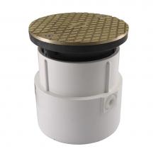 Jones Stephens C59210 - 4'' PVC Over Pipe Fit Base Cleanout with 3-1/2'' Plastic Spud and 5'&apos