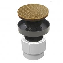 Jones Stephens C59244 - 4'' PVC LevelBest Pipe Fit Cleanout with 3'' Plastic Spud and 5'' Ni