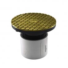 Jones Stephens C60026 - 3'' PVC Over Pipe Fit Base Cleanout with 3'' Plastic Spud and 6'' Po