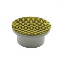 Jones Stephens C60040 - 4'' PVC General Purpose Access Fitting with 6'' Polished Brass Cover