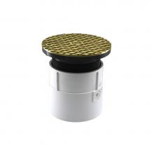 Jones Stephens C60072 - 4'' PVC Over Pipe Fit Base Cleanout with 4'' Plastic Spud and 6'' Ni