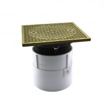 Jones Stephens C60075 - 4'' PVC Over Pipe Fit Base Cleanout with 4'' Plastic Spud and 7'' Ni