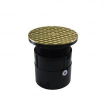 Jones Stephens C60078 - 4'' ABS Over Pipe Fit Base Cleanout with 4'' Plastic Spud and 6'' Ni