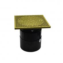 Jones Stephens C60080 - 4'' ABS Over Pipe Fit Base Cleanout with 4'' Plastic Spud and 7'' Po