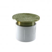 Jones Stephens C60084 - 3'' PVC Over Pipe Fit Base Cleanout with 3'' Metal Spud and 5'' Nick