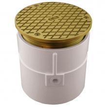 Jones Stephens C60092 - 4'' PVC Over Pipe Fit Base Cleanout with 4'' Metal Spud and 5'' Poli