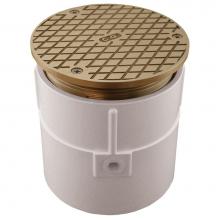 Jones Stephens C60094 - 4'' PVC Over Pipe Fit Base Cleanout with 4'' Metal Spud and 6'' Nick