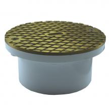 Jones Stephens C60160 - 3'' x 4'' PVC General Purpose Cleanout with 5'' Polished Brass Cover