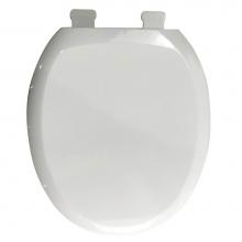 Jones Stephens 153626 - Premium Plastic Seat, White, Round Closed Front with Cover and Adjustable QuicKlean Hinge