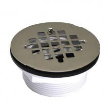 Jones Stephens D4010BN - 2'' No Caulk Shower Stall Drain with Plastic Body and Brushed Nickel Strainer