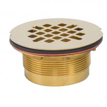 Jones Stephens D40202 - 2'' Inside Caulk Shower Stall Drain with Polished Brass Strainer