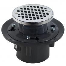 Jones Stephens D49149 - 3'' x 4'' Heavy Duty PVC Drain Base with 3-1/2'' Plastic Spud and 6&