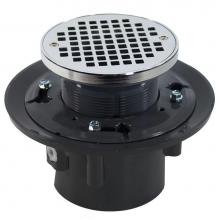 Jones Stephens D49249 - 4'' Heavy Duty PVC Drain Base with 3-1/2'' Plastic Spud and 6'' Chro