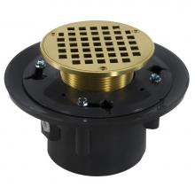 Jones Stephens D49251 - 4'' Heavy Duty PVC Drain Base with 3-1/2'' Metal Spud and 4'' Polish