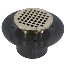 Jones Stephens D49321 - 2'' x 3'' Heavy Duty PVC Slab Drain Base with 3'' Metal Spud and 5&a