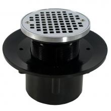 Jones Stephens D49350 - 2'' x 3'' Heavy Duty ABS Slab Drain Base with 3-1/2'' Plastic Spud a