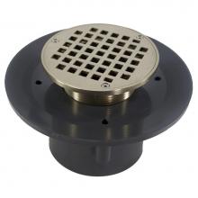 Jones Stephens D49353 - 2'' x 3'' Heavy Duty PVC Slab Drain Base with 3-1/2'' Metal Spud and