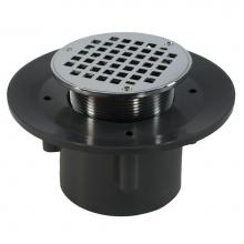 Jones Stephens D49359 - 2'' x 3'' Heavy Duty PVC Slab Drain Base with 3-1/2'' Metal Spud and