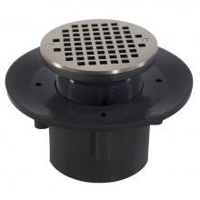 Jones Stephens D49407 - 3'' x 4'' Heavy Duty PVC Slab Drain Base with 3'' Plastic Spud and 6