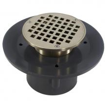 Jones Stephens D49421 - 3'' x 4'' Heavy Duty PVC Slab Drain Base with 3'' Metal Spud and 5&a