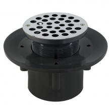 Jones Stephens D49423 - 3'' x 4'' Heavy Duty PVC Slab Drain Base with 3-1/2'' Plastic Spud a