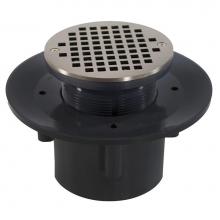 Jones Stephens D49429 - 3'' x 4'' Heavy Duty PVC Slab Drain Base with 3-1/2'' Plastic Spud a