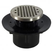 Jones Stephens D49432 - 3'' x 4'' Heavy Duty ABS Slab Drain Base with 3-1/2'' Plastic Spud a