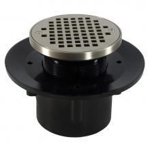 Jones Stephens D49446 - 3'' x 4'' Heavy Duty ABS Slab Drain Base with 3-1/2'' Plastic Spud a
