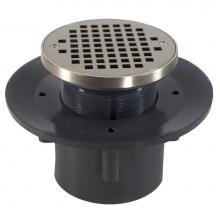 Jones Stephens D49485 - 3'' x 4'' Heavy Duty PVC Slab Drain Base with 4'' Plastic Spud and 6