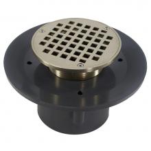 Jones Stephens D49497 - 3'' x 4'' Heavy Duty PVC Slab Drain Base with 4'' Metal Spud and 5&a