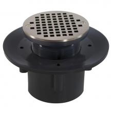 Jones Stephens D49507 - 4'' Heavy Duty PVC Slab Drain Base with 3'' Plastic Spud and 6'' Nic