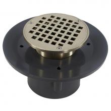 Jones Stephens D49521 - 4'' Heavy Duty PVC Slab Drain Base with 3'' Metal Spud and 5'' Nicke