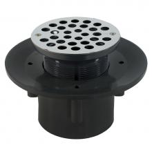 Jones Stephens D49523 - 4'' Heavy Duty PVC Slab Drain Base with 3-1/2'' Plastic Spud and 5''