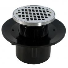 Jones Stephens D49536 - 4'' Heavy Duty ABS Slab Drain Base with 3-1/2'' Plastic Spud and 5''