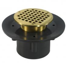Jones Stephens D49561 - 4'' Heavy Duty PVC Slab Drain Base with 3-1/2'' Metal Spud and 6'' P