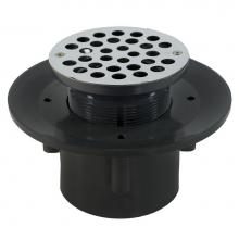 Jones Stephens D49577 - 4'' Heavy Duty PVC Slab Drain Base with 4'' Plastic Spud and 6'' Sta
