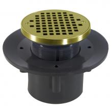 Jones Stephens D49581 - 4'' Heavy Duty PVC Slab Drain Base with 4'' Plastic Spud and 6'' Pol