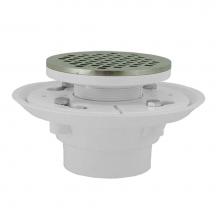 Jones Stephens D50011 - 2'' x 3'' PVC Shower Drain/Floor Drain with 4'' Chrome Plated Cast R
