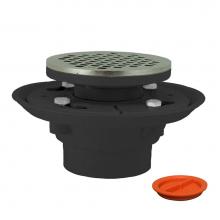 Jones Stephens D50011TP - 2'' x 3'' PVC Shower Drain/Floor Drain with 4'' Chrome Plated Cast R