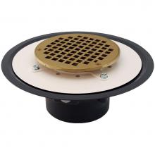 Jones Stephens D50016 - 4'' Heavy Duty PVC Drain Base with 3-1/2'' Metal Spud and 6'' Polish