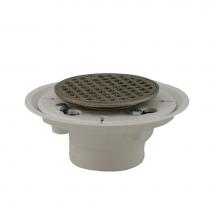 Jones Stephens D5001BN - 2'' x 3'' PVC Shower Drain/Floor Drain with 2'' Spud and 4'&apo