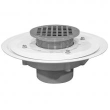 Jones Stephens D50023 - 2'' Heavy Duty PVC Drain Base with 3-1/2'' Metal Spud and 6'' Chrome