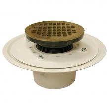 Jones Stephens D50049 - 4'' Heavy Duty PVC Drain Base with 3-1/2'' Plastic Spud and 6'' Nick