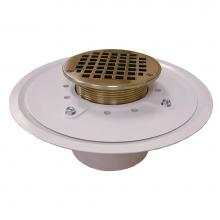 Jones Stephens D50065 - 4'' Heavy Duty PVC Drain Base with 3-1/2'' Metal Spud and 6'' Nickel