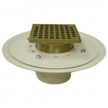Jones Stephens D50074 - 4'' Heavy Duty PVC Drain Base with 3-1/2'' Metal Spud and 5'' Nickel