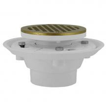 Jones Stephens D50130 - 2'' X 3'' PVC Shower Drain/Floor Drain with 4'' Nickel Bronze Cast R