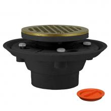 Jones Stephens D50130TP - 2'' x 3'' PVC Shower Drain/Floor Drain with 4'' Nickel Bronze Cast R