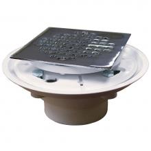 Jones Stephens D50134 - 2'' x 3'' PVC Shower Drain/Floor Drain with 4'' Chrome Plated Cast S