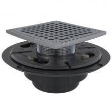 Jones Stephens D50137 - 2'' x 3'' PVC Perfect Low Profile Shower Drain/Floor Drain with Brass Spud and